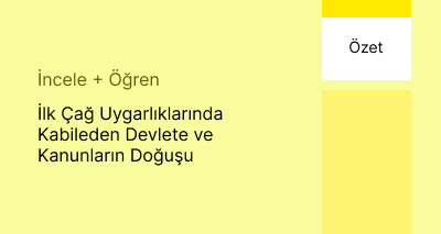 İlk Çağ Uygarlıklarında Kabileden Devlete ve Kanunların Doğuşu (Özet)