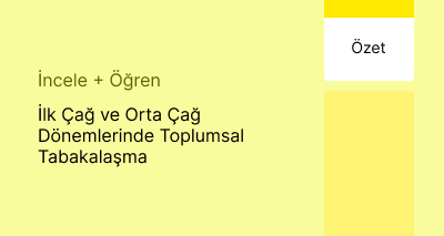 İlk Çağ ve Orta Çağ Dönemlerinde Toplumsal Tabakalaşma (Özet)