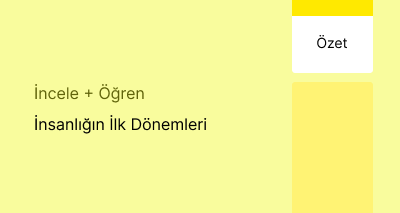 İnsanlığın İlk Dönemleri (Özet)