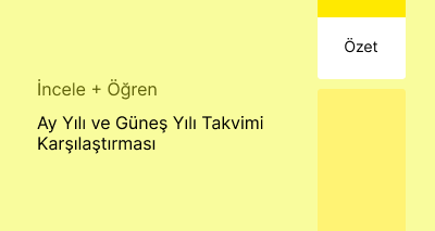 Ay Yılı ve Güneş Yılı Takvimi Karşılaştırması (Özet)