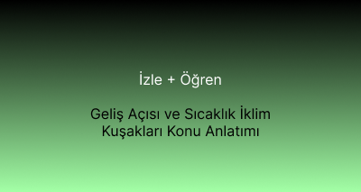 Geliş Açısı ve Sıcaklık İklim Kuşakları Konu Anlatımı